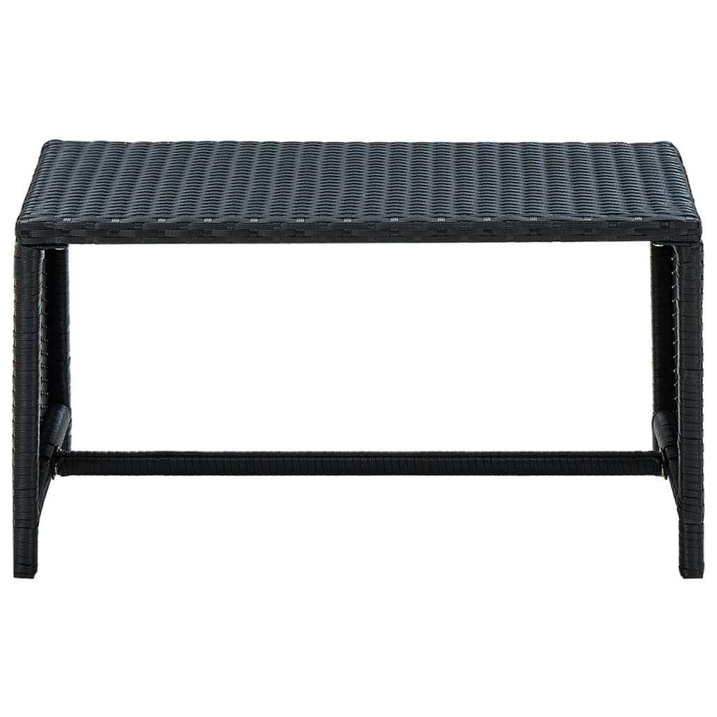 vidaXL Coffee Table | Black | PE Rattan, powder-coated steel | 70x40x38 cm