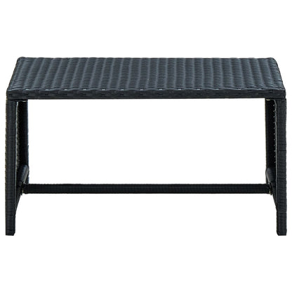 vidaXL Coffee Table | Black | PE Rattan, powder-coated steel | 70x40x38 cm