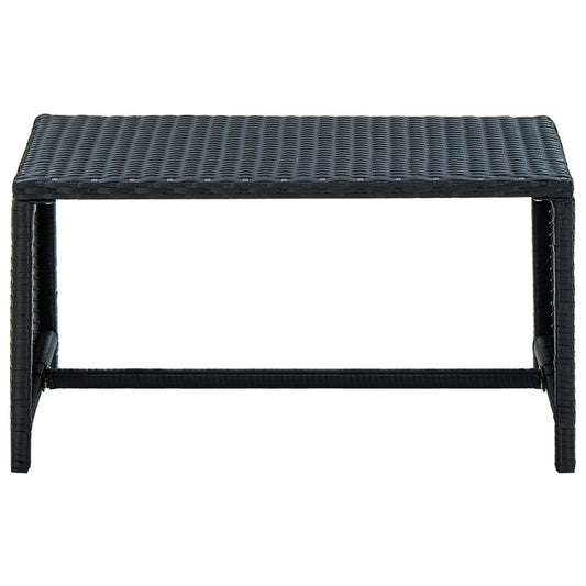 vidaXL Coffee Table | Black | PE Rattan, powder-coated steel | 70x40x38 cm