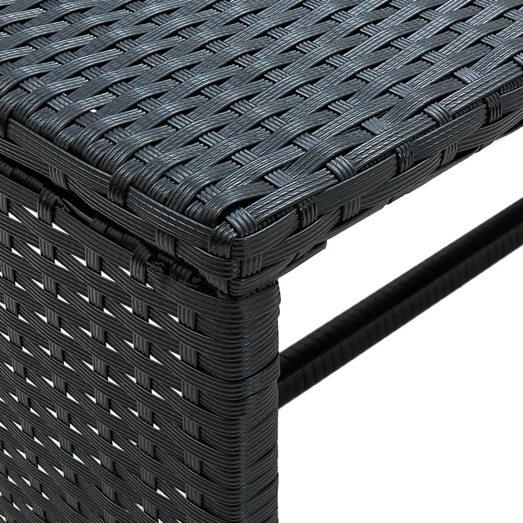 vidaXL Coffee Table | Black | PE Rattan, powder-coated steel | 70x40x38 cm