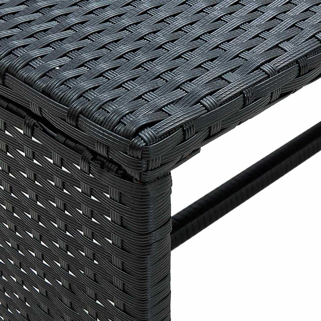 46392 vidaXL Coffee Table Black 70x40x38 cm Poly Rattan