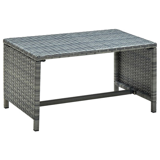vidaXL Coffee Table | Anthracite | Poly Rattan | 70 x 40 x 38 cm | Coffee Table