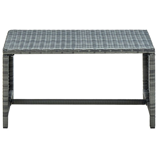 vidaXL Coffee Table | Anthracite | Poly Rattan | 70 x 40 x 38 cm | Coffee Table
