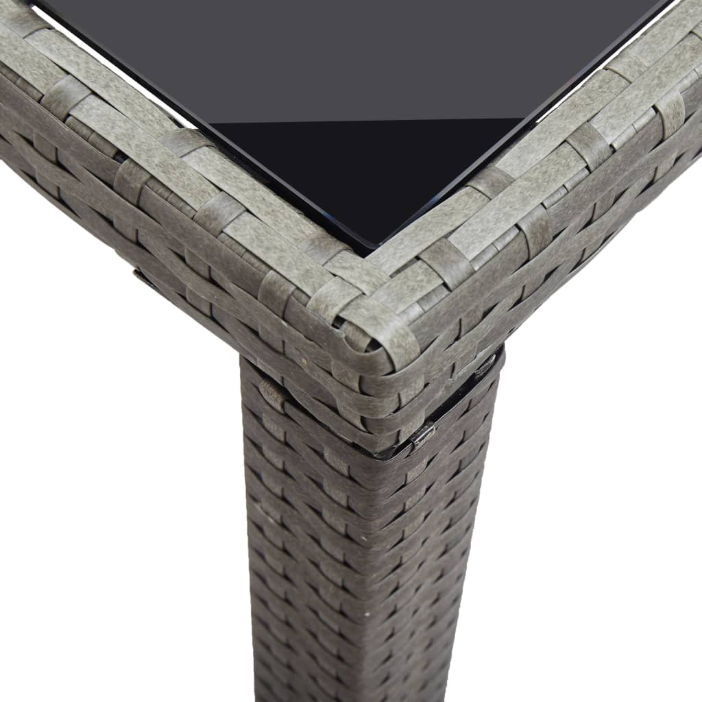 vidaXL Garden Table Anthracite 123x60x74 cm Poly Rattan
