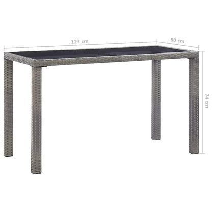 46448 vidaXL Garden Table Anthracite 123x60x74 cm Poly Rattan