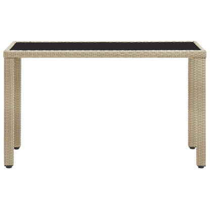 46449 vidaXL Garden Table Beige 123x60x74 cm Poly Rattan