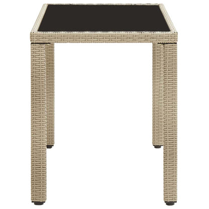 46449 vidaXL Garden Table Beige 123x60x74 cm Poly Rattan