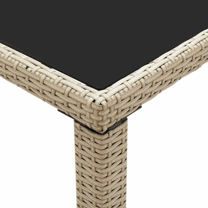 46449 vidaXL Garden Table Beige 123x60x74 cm Poly Rattan