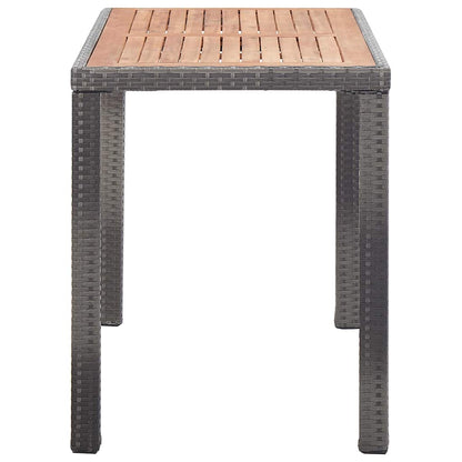 vidaXL Garden Table Anthracite and Brown 123x60x74cm Solid Acacia Wood