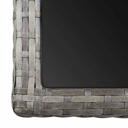 46455 vidaXL Garden Table Anthracite 110x53x72 cm Glass and Poly Rattan
