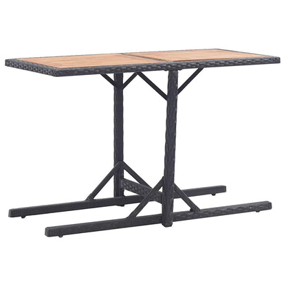 46456 vidaXL Garden Table Black Solid Acacia Wood and Poly Rattan