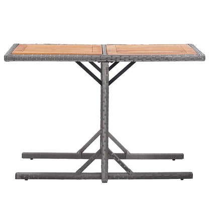 46457 vidaXL Garden Table Anthracite Poly Rattan and Solid Acacia Wood