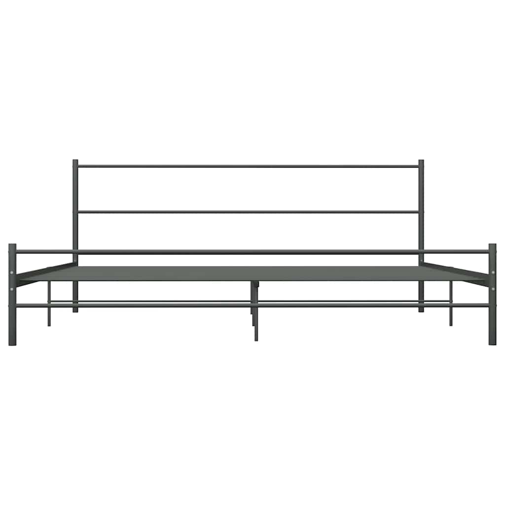 284687 vidaXL Bed Frame without Mattress Grey Metal 200x200 cm