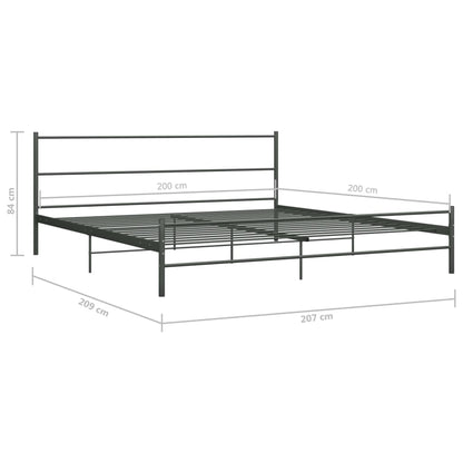 284687 vidaXL Bed Frame without Mattress Grey Metal 200x200 cm