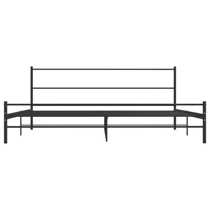 284688 vidaXL Bed Frame without Mattress Black Metal 180x200 cm Super King