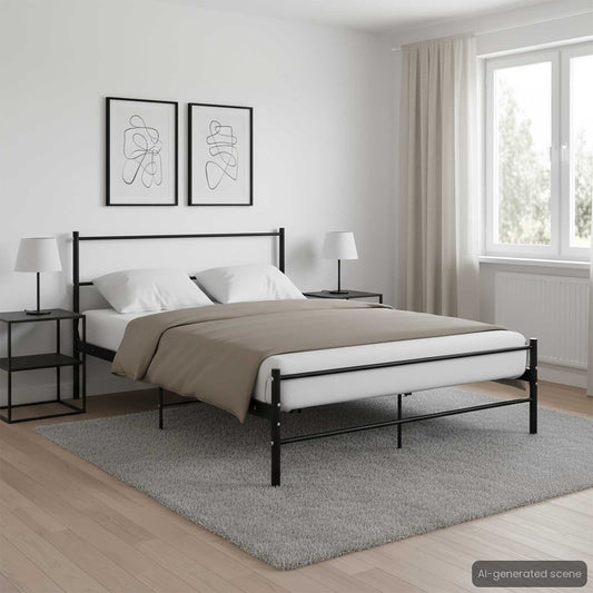 284690 vidaXL Bed Frame without Mattress Black Metal 120x200 cm