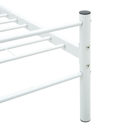 vidaXL Bed Frame | White | Metal | Double |  Durable  | Bed Frame | Rectangular