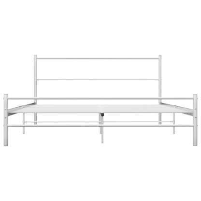 284695 vidaXL Bed Frame without Mattress White Metal 140x200 cm