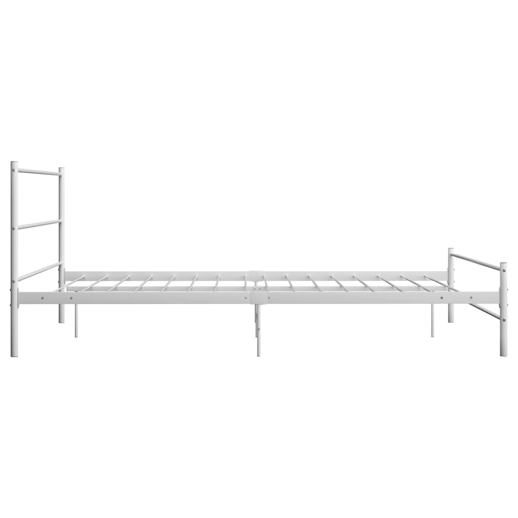 284695 vidaXL Bed Frame without Mattress White Metal 140x200 cm