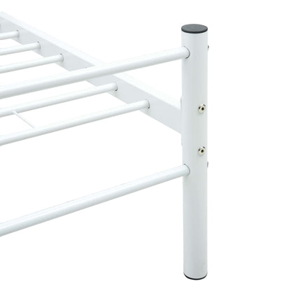 284695 vidaXL Bed Frame without Mattress White Metal 140x200 cm