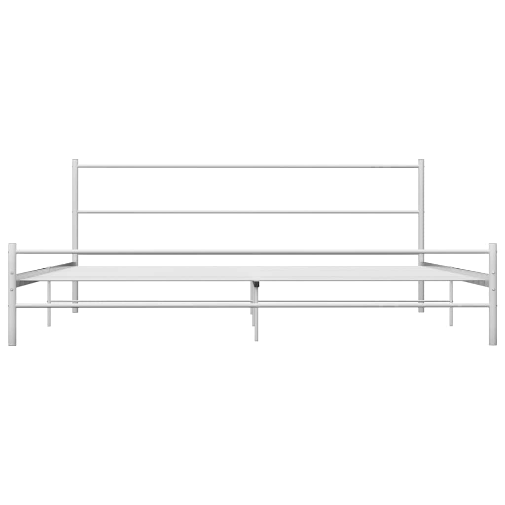 vidaXL Bed Frame without Mattress with Headboard White 160x200 cm Metal
