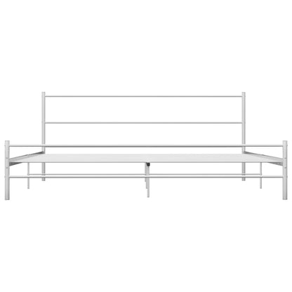 284697 vidaXL Bed Frame without Mattress White Metal 180x200 cm Super King