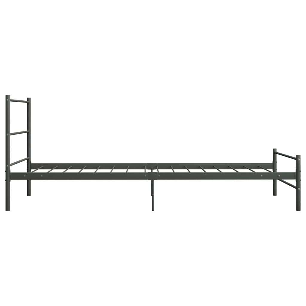 vidaXL Bed Frame | Grey | Metal | Single | Sturdy | Bed Frame | Rectangular
