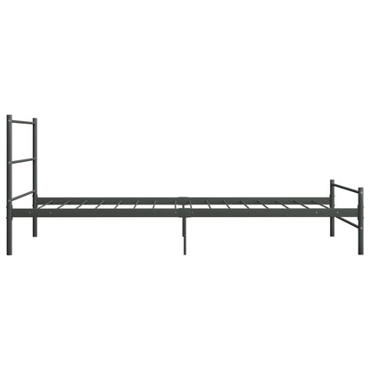 vidaXL Bed Frame | Grey | Metal | Single | Sturdy | Bed Frame | Rectangular