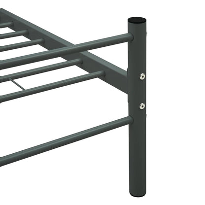 vidaXL Bed Frame | Grey | Metal | Single | Sturdy | Bed Frame | Rectangular