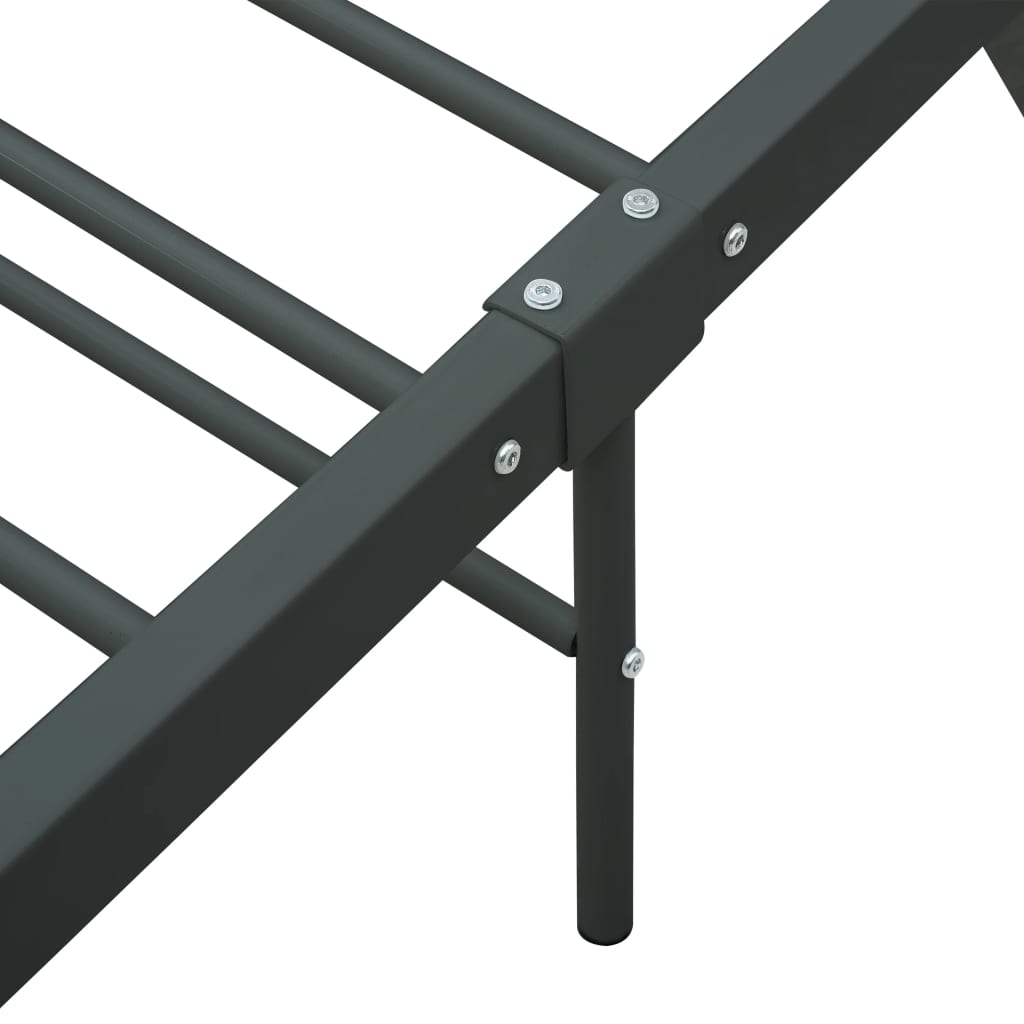 vidaXL Bed Frame | Grey | Metal | Single | Sturdy | Bed Frame | Rectangular