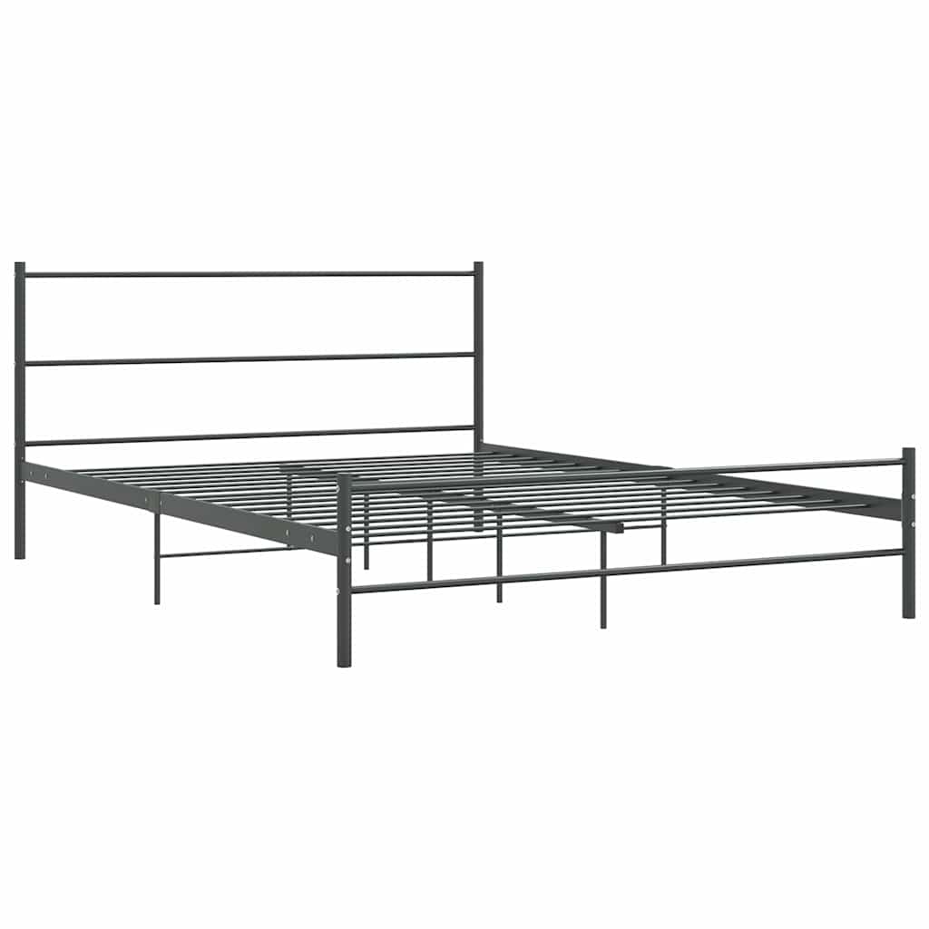 vidaXL Bed Frame without Mattress Grey Metal 140x200 cm