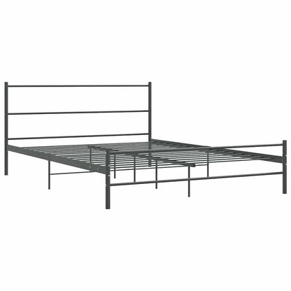 vidaXL Bed Frame without Mattress Grey Metal 140x200 cm