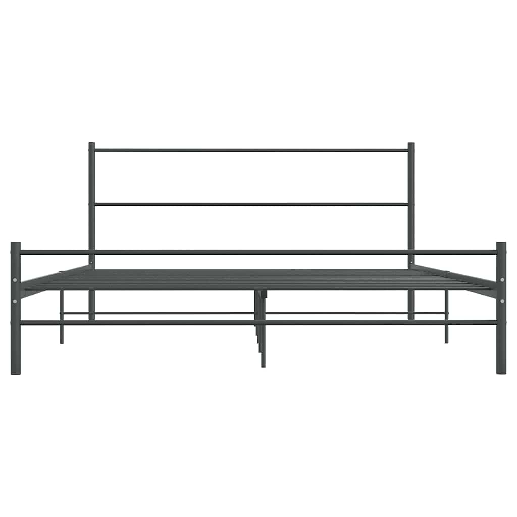 vidaXL Bed Frame without Mattress Grey Metal 140x200 cm
