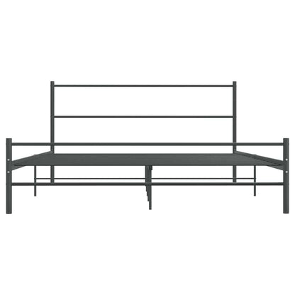 vidaXL Bed Frame without Mattress Grey Metal 140x200 cm