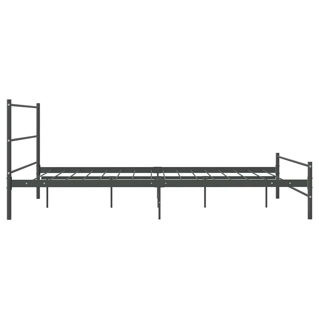 vidaXL Bed Frame | Grey | Metal | 140x200 cm | Durable | Bed Frame | Rectangular