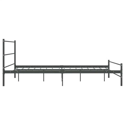 vidaXL Bed Frame | Grey | Metal | 140x200 cm | Durable | Bed Frame | Rectangular