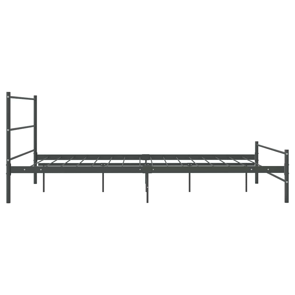 vidaXL Bed Frame without Mattress Grey Metal 140x200 cm
