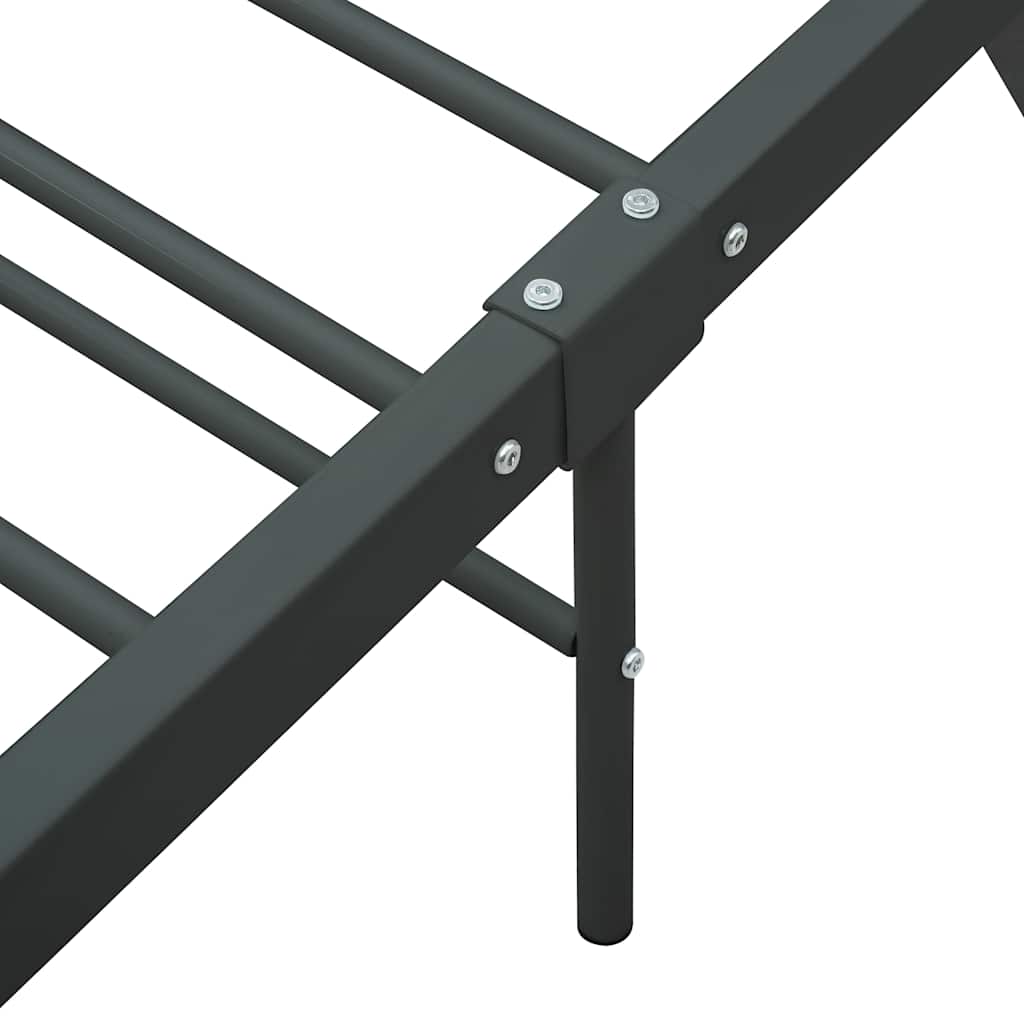 vidaXL Bed Frame | Grey | Metal | 140x200 cm | Durable | Bed Frame | Rectangular