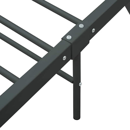 vidaXL Bed Frame | Grey | Metal | 140x200 cm | Durable | Bed Frame | Rectangular