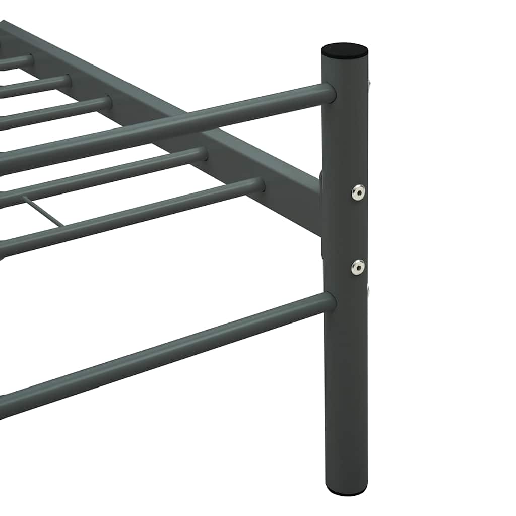 vidaXL Bed Frame | Grey | Metal | 140x200 cm | Durable | Bed Frame | Rectangular