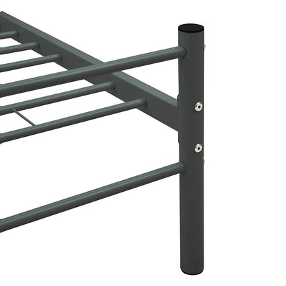vidaXL Bed Frame | Grey | Metal | 140x200 cm | Durable | Bed Frame | Rectangular