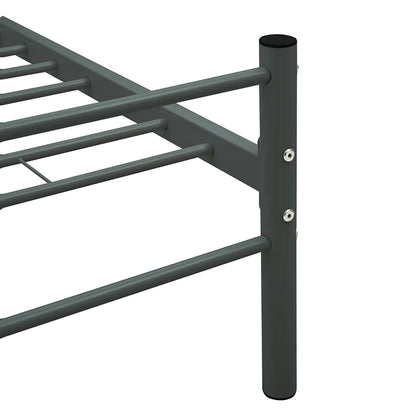 vidaXL Bed Frame without Mattress Grey Metal 140x200 cm