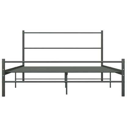 vidaXL Bed Frame | Grey | Metal | Double | Durable | Bed Frame | Rectangular