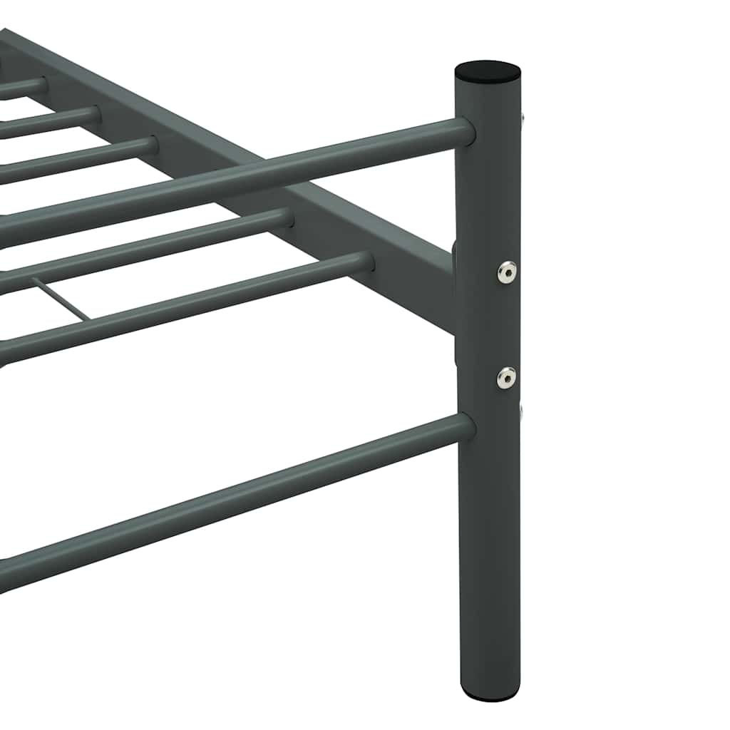 vidaXL Bed Frame | Grey | Metal | Double | Durable | Bed Frame | Rectangular