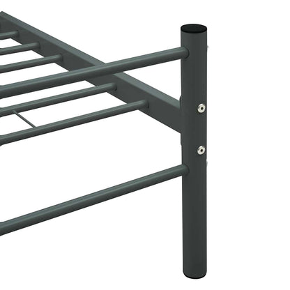 vidaXL Bed Frame with Headboard without Mattress Grey 160x200 cm Metal