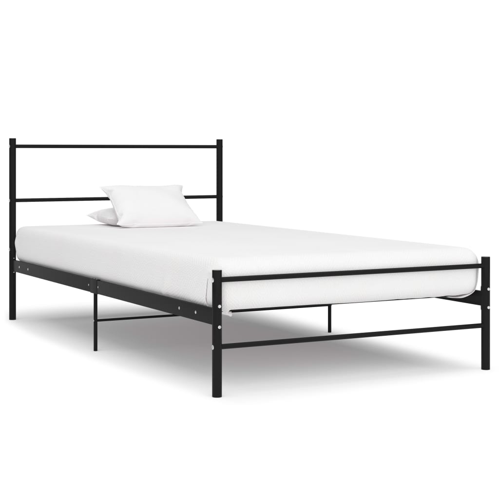 vidaXL Bed Frame | Black | Metal | Single | Durable | Bed Frame | Rectangular