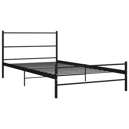 vidaXL Bed Frame | Black | Metal | Single | Durable | Bed Frame | Rectangular