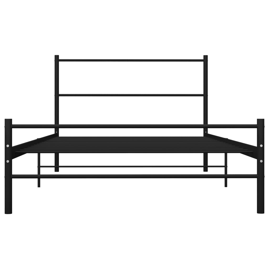 vidaXL Bed Frame | Black | Metal | Single | Durable | Bed Frame | Rectangular