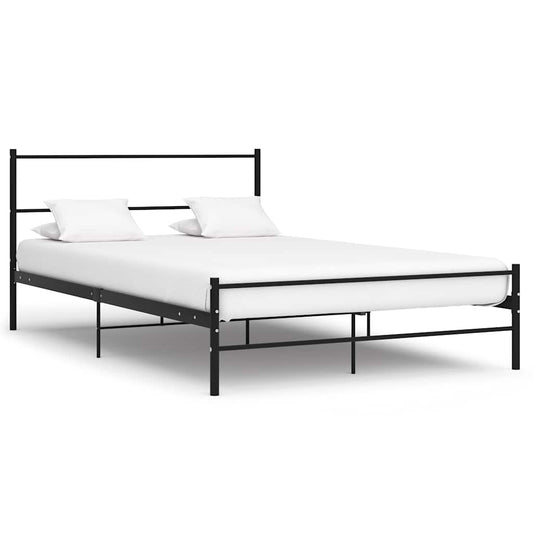 vidaXL Bed Frame | Black | Metal | 160 x 200 cm | Durable | Bed Frame