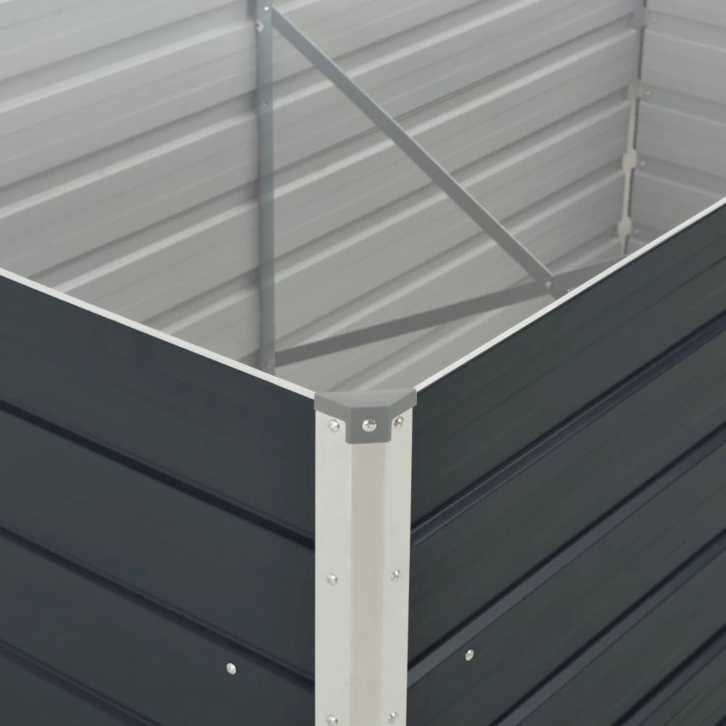 vidaXL Raised Garden Bed 160x80x45 cm Galvanised Steel Anthracite